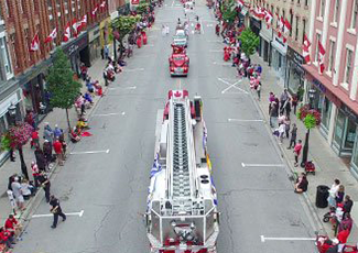Firetruck on Walton during Canada Day parade